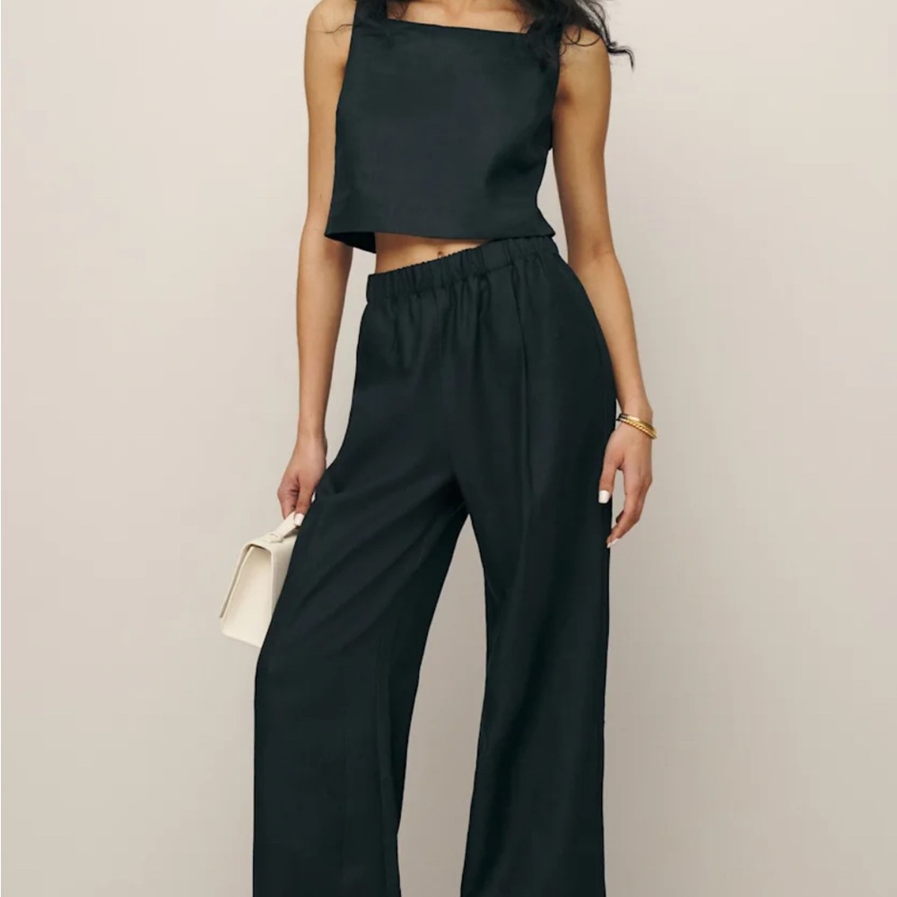 Reformation Black Wide Leg Pants and Top